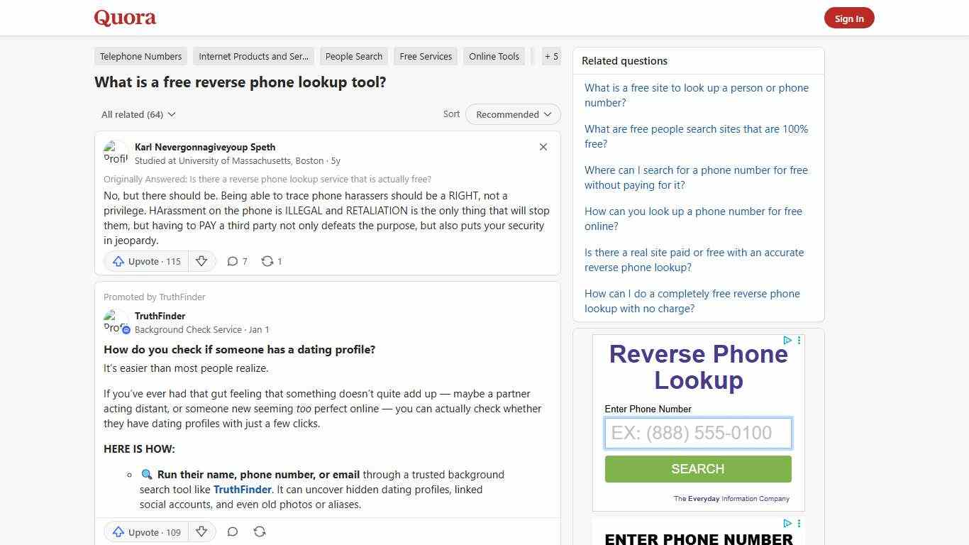What is a free reverse phone lookup tool? - Quora